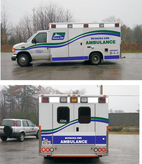 Muskoka EMS old markings www.ambulancevisibility.com Ambulance Visibility